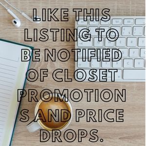 Like this to be notified for sales on my closet!!